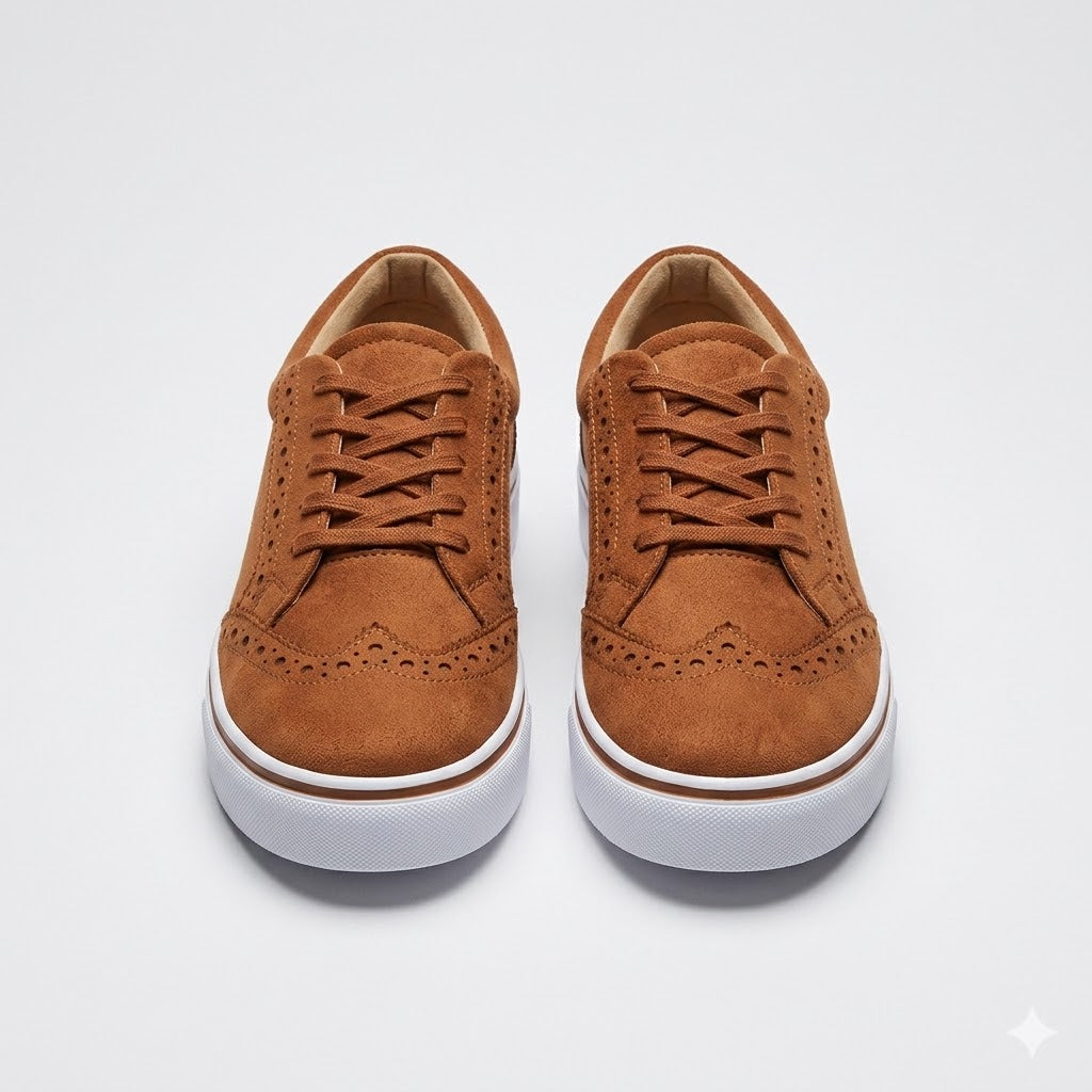 Women's Lace Up Wingtip Low Top Sneakers