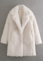 Women's Lapel Collar Long Sleeve Faux Fur Coat
