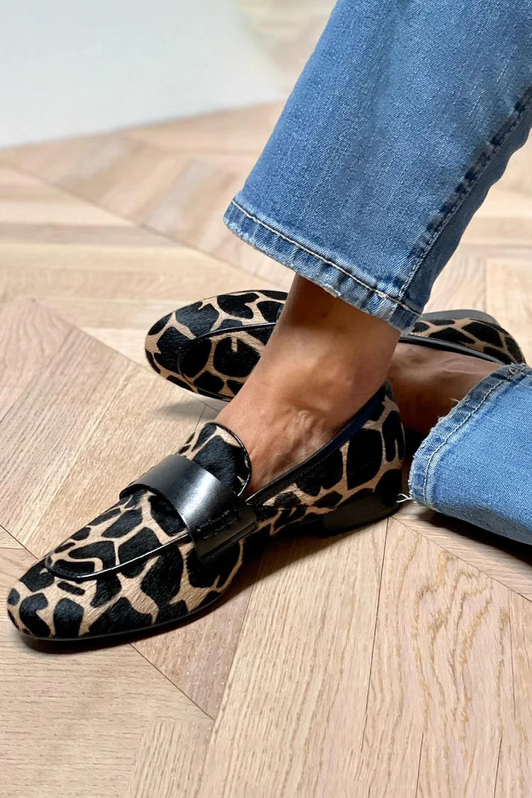 Women’s Leopard Print Loafers Slip-On Flats