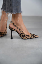 Women’s Leopard Print Slingback High Heel Pumps