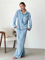 Women’s Long Sleeve Button Front 2 Piece Pajama Set
