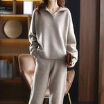 Women’s Long Sleeve Collared Knit Lounge Sweater