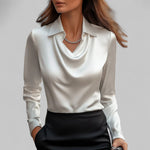 Women’s Long Sleeve Cowl Neck Blouse
