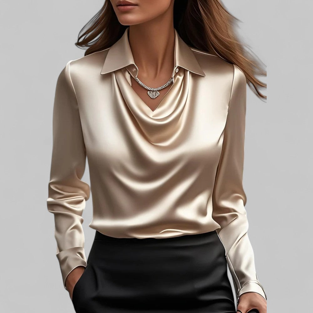 Women’s Long Sleeve Cowl Neck Blouse