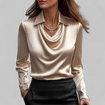 Women’s Long Sleeve Cowl Neck Blouse