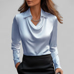 Women’s Long Sleeve Cowl Neck Blouse
