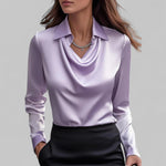 Women’s Long Sleeve Cowl Neck Blouse