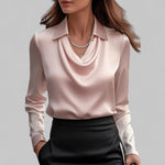 Women’s Long Sleeve Cowl Neck Blouse