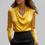 Women’s Long Sleeve Cowl Neck Blouse