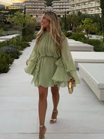 Women’s Long Sleeve Ruffle Mini Summer Dress