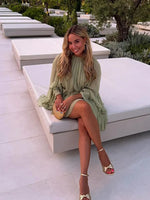 Women’s Long Sleeve Ruffle Mini Summer Dress