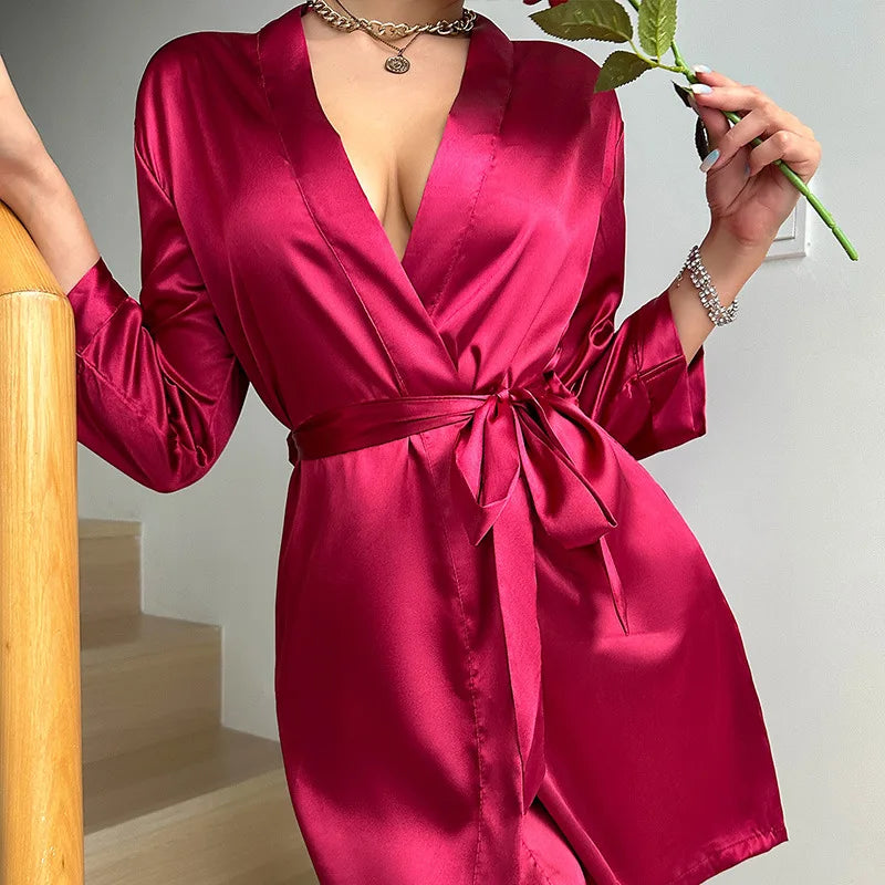 Women’s Long Sleeve Wrap Kimono Robe