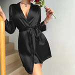 Women’s Long Sleeve Wrap Kimono Robe