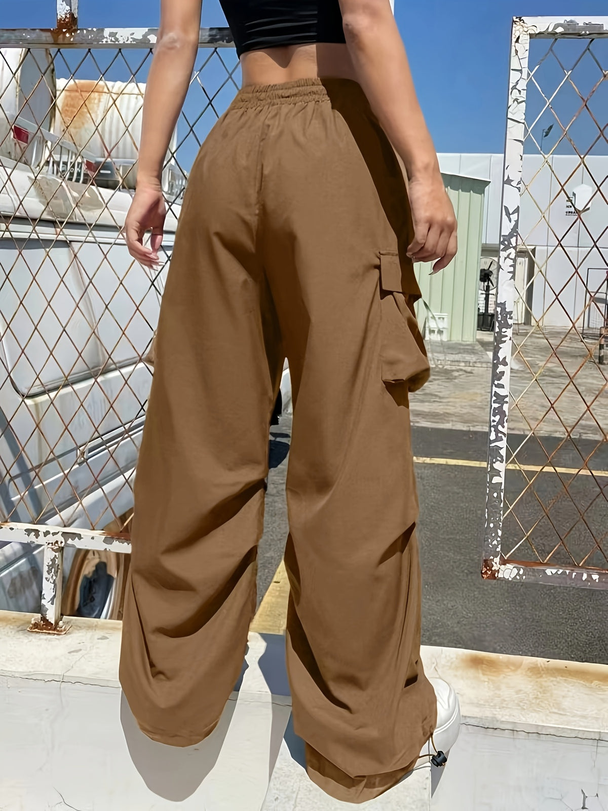 Women’s Loose Fit Cargo Parachute Pants