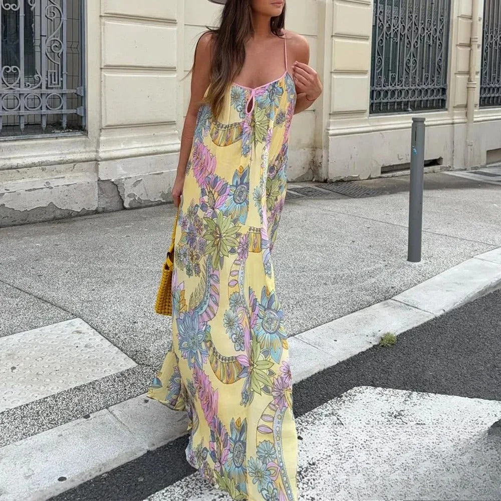 Women's Loose Fit Spaghetti Strap Maxi Sundress