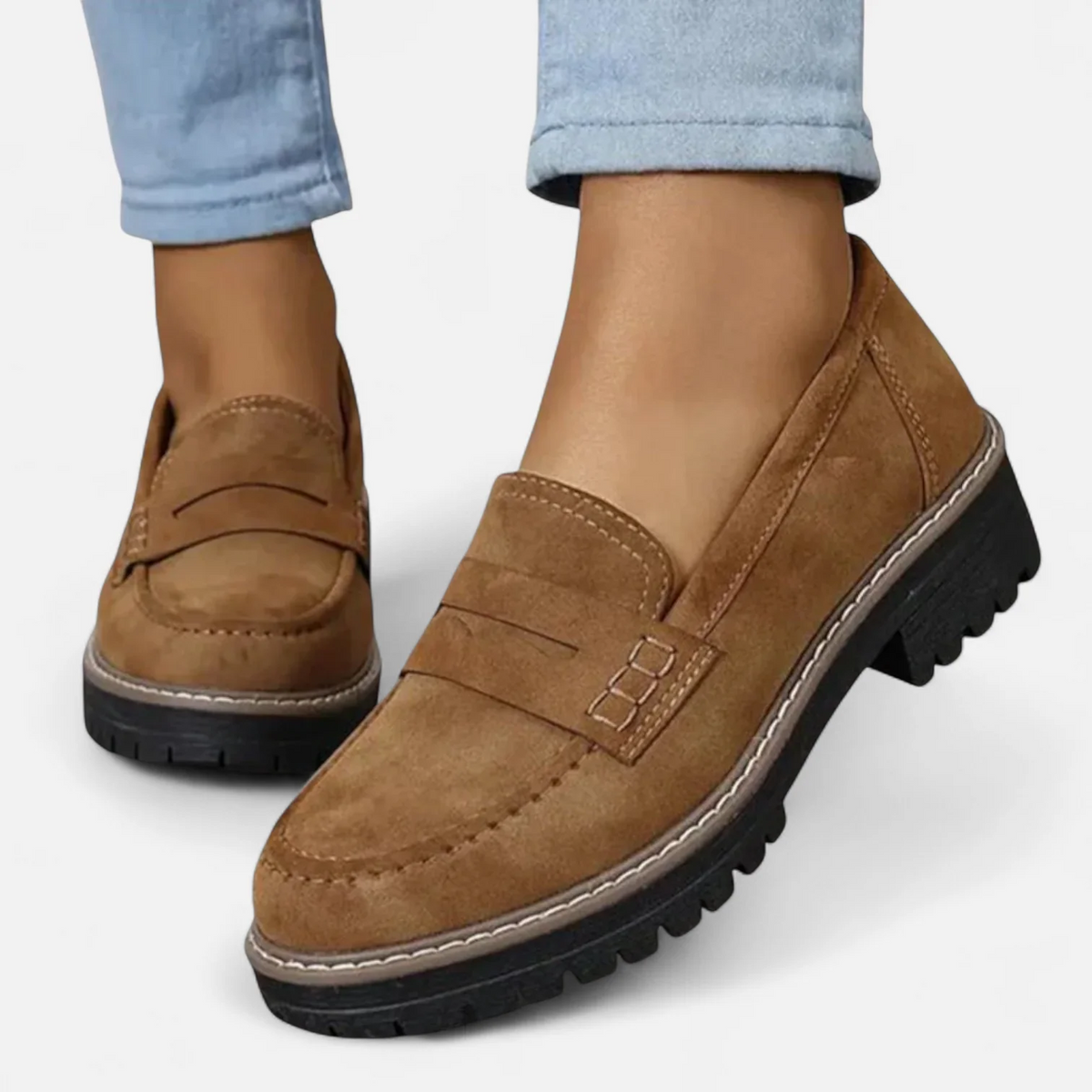 Women's Lug Sole Slip On Loafers