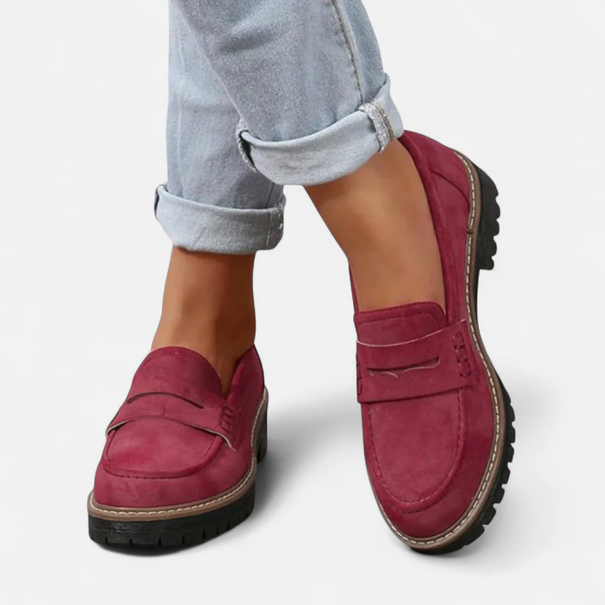 Women's Lug Sole Slip On Loafers