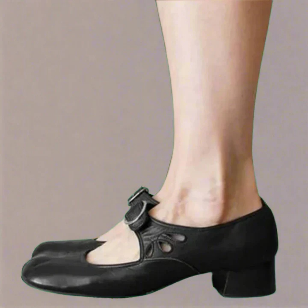 Women's Mary Jane Buckle Strap Block Heel Shoes