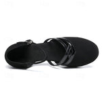 Women's Mary Jane Round Toe Buckle Strap Cross Strap Block Heel Shoes