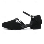 Women's Mary Jane Round Toe Buckle Strap Cross Strap Block Heel Shoes