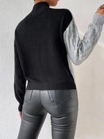 Women's Mock-Neck Asymmetric Cable Knit Sweater