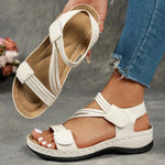 Women's Multi-Strap Hook-and-Loop Braided Slingback Wedge Sandals