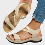 Women's Multi-Strap Hook-and-Loop Braided Slingback Wedge Sandals