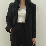 Women’s Notch Lapel Single Breasted Two Piece Suit Set