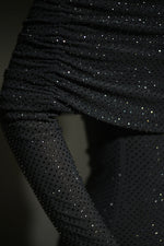 Women's Off Shoulder Long Sleeve Glitter Evening Maxi Dress