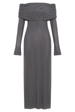 Women's Off Shoulder Long Sleeve Glitter Evening Maxi Dress