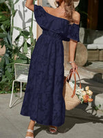 Women’s Off Shoulder Tiered Ruffled Maxi Summer Dress