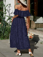 Women’s Off Shoulder Tiered Ruffled Maxi Summer Dress