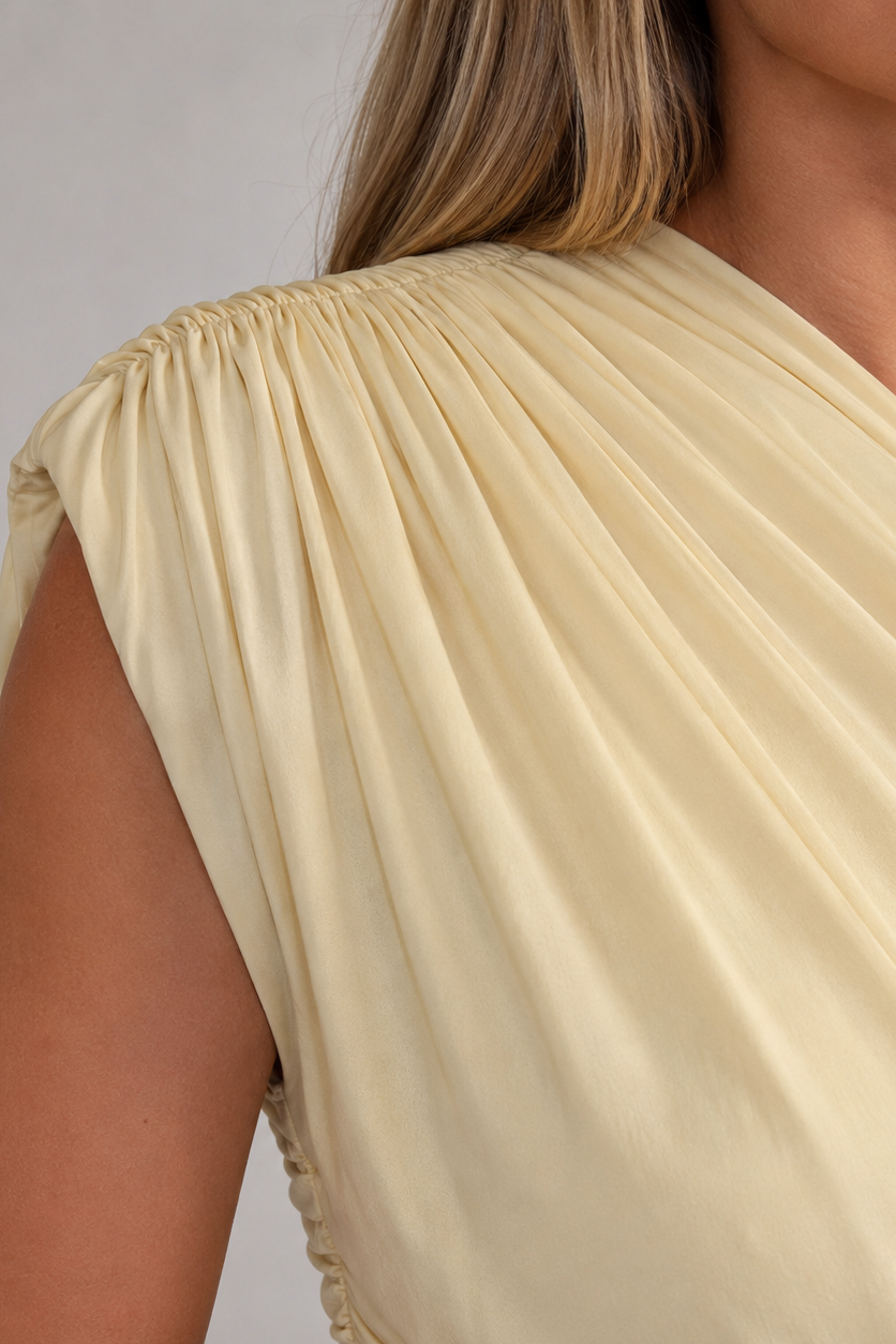 Women's One-Shoulder Ruched Maternity Maxi Dress