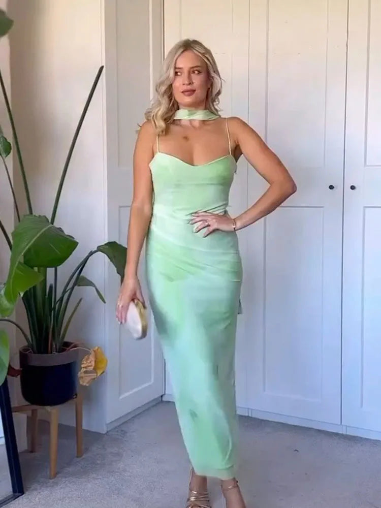 Women’s One Shoulder Stripe Maxi Wedding Guest Dress