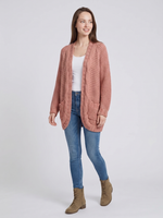 Women's Open-Front Long-Sleeve Cable Knit Cardigan