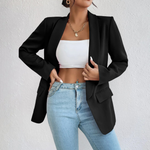 Women’s Open Front Long Sleeve Longline Blazer