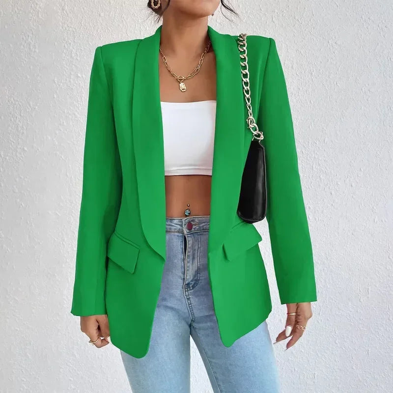 Women’s Open Front Long Sleeve Longline Blazer