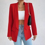 Women’s Open Front Long Sleeve Longline Blazer