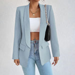 Women’s Open Front Long Sleeve Longline Blazer