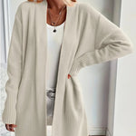 Women's Open Front Long Sleeve Pocket Cardigan