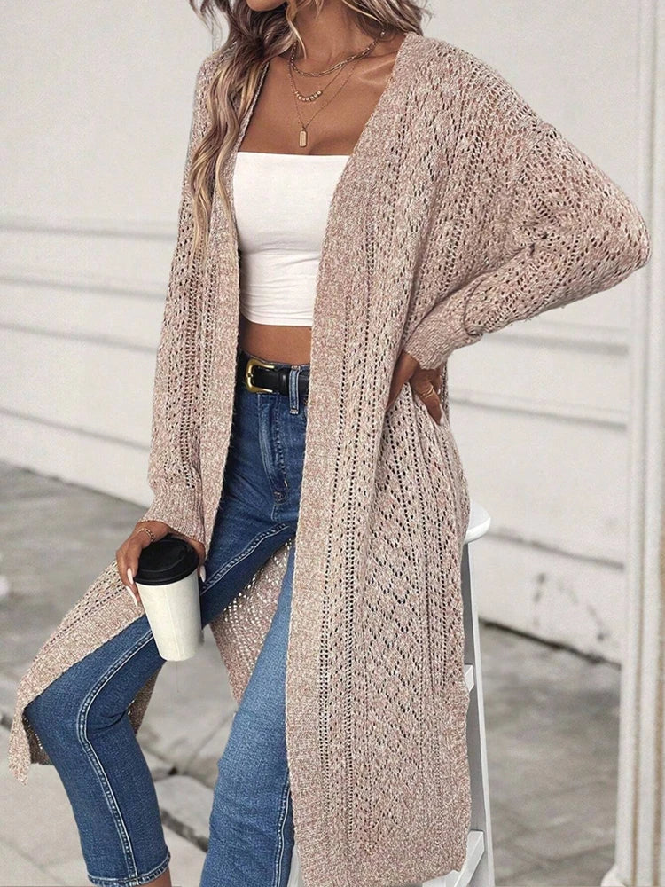 Women’s Open Front Longline Knit Cardigan