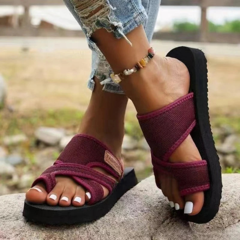 Women’s Open Toe Adjustable Strap Slide Sandals