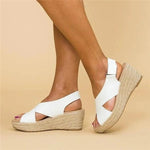 Women’s Open Toe Cross Strap Platform Espadrille Sandals