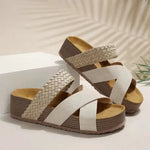 Women’s Open Toe Cross Strap Platform Slide Sandals