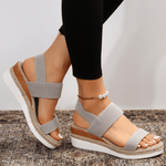 Women’s Open Toe Elastic Strap Platform Espadrille Sandals