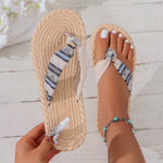 Women’s Open-Toe Knot Strap Flat Flip Flops