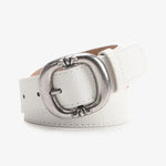 Women’s Oval Buckle Leather Look Belt