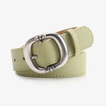 Women’s Oval Buckle Leather Look Belt