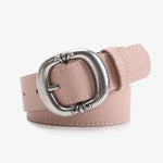 Women’s Oval Buckle Leather Look Belt