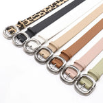 Women’s Oval Buckle Leather Look Belt